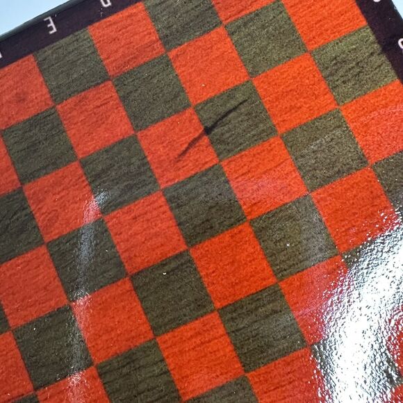 4 Piece Ceramic Game Coaster Set Cork Back Checker Chess Inspired Red Shed Gift - Picture 8 of 13